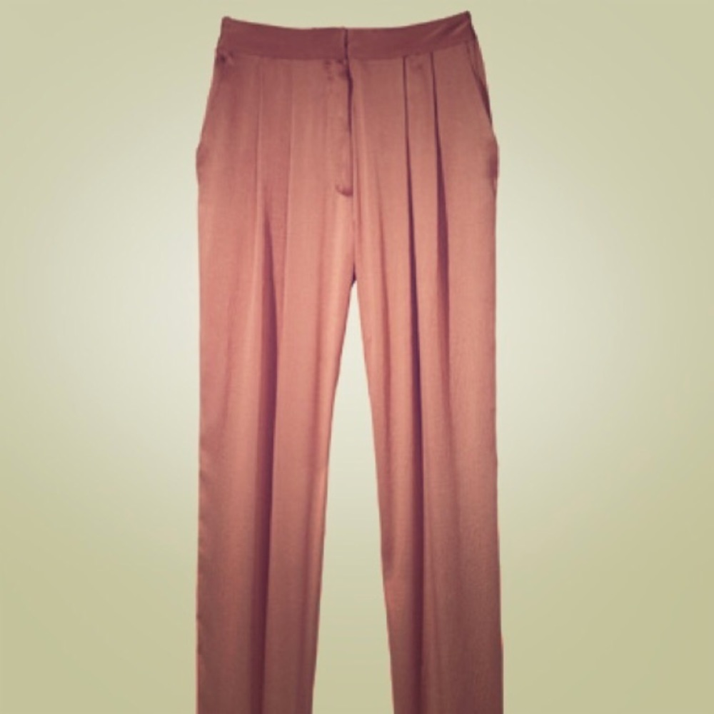 Rebecca Taylor Dusty Rose Silk Pants Sz 0P